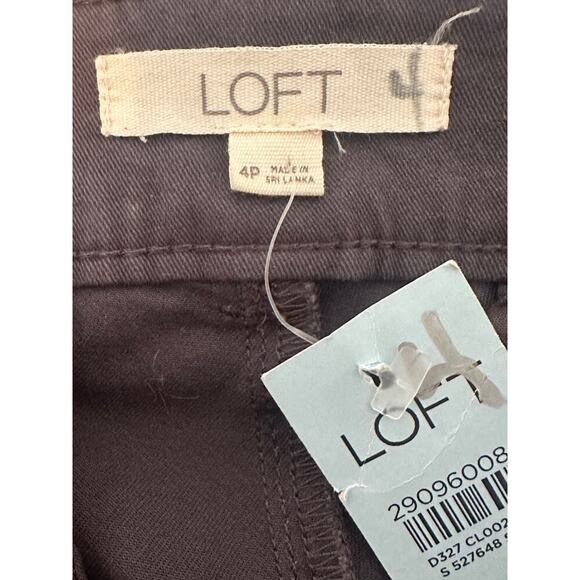 LOFT Petite Chino Pants Women’s Size 4P Navy Blue Stretch Cotton Mid Rise - Picture 4 of 6